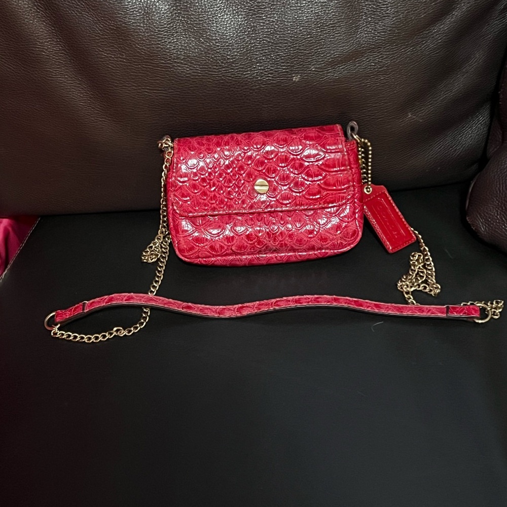 Cute Little Red Textured Crossbody Bag